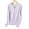 Suéter Furong sin costuras de 26 hilos 100% cachemir puro, top tipo jersey de cuello redondo holgado para mujer