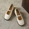 Zapatos de tacón grueso estilo francés de corte bajo 2026 Nuevo estilo de otoño Temperamento Casual Punta cuadrada Versátiles Retro Zapatos Mary Jane de una correa para mujer