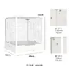 Gaiola Ornamental para Pássaros de Vidro 430X com Estrutura Privada de Teto Drop-Top em Aço Inoxidável 480X 430-1
