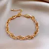 Pulseira de Encaixe Nariz de Porco Banhada a Ouro Real Design Simples e Fashion Pulseira Personalizada Versátil Estilo Minimalista Joias Atacado
