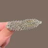 Pinza BB elegante estilo francés de circón con forma de gota de agua y pluma para el cabello para mujer, accesorio exquisito y de alta gama para flequillo lateral