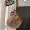 Lindo Colgante Llavero Bola de Pelo de Zorro, Encanto Creativo Personalizado de Peluche de Muñeca Durmiente de Gama Alta para Bolso, Pequeño Regalo