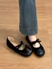 Zapatos Mary Jane de Altura Creciente de Temporada First Encounter para Mujer con Correa de Moño, Zapatos de Noche Retro Slip-On