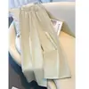 Calça Reta Feminina, Versátil, Estilo Europeu, Estilo Intelectual, Calça Wide Leg, Estilo Fino, Calça Casual Elegante, Roupa de Verão, Emagrecedora, Cintura Alta, Estilo Fashion
