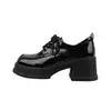 Zapatos de Cuero de Suela Gruesa Estilo Británico para Mujer 2026 Primavera Nuevos Zapatos de Salón Negros de Tacón Alto Retro Francés Mocasines para Estudiantes