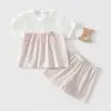 Conjunto de Verão para Bebês Meninas, Roupa de Duas Peças Fina de Manga Curta, Estilo Casual para Quarto com Ar Condicionado, Fábrica Jinghua de Anyang