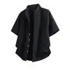 Atacado Camisa Masculina Adolescente Estilo Lazy Old Money Caimento Solto Manga Curta Nova Respirável Verão Casual Versátil