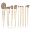 Nuevo set de 10 brochas de maquillaje cero al por mayor brocha para rubor brocha para polvo brocha para base brocha para sombra de ojos brocha para corrector brocha biselada para iluminador