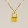 Amazon Europeo y Americano Diseño Personalizado Transfronterizo Collar con Letra del Alfabeto Inglés 26 Colgante de Candado Collar Joyería para Mujer