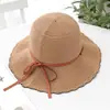 Sombrero de Pescador de Verano para Mujer, Transpirable, con Agujeros, Protector Solar, Plegable, de Punto, con Ala Ancha