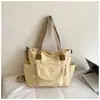Bolso tote fresco, simple, moderno, elegante y único con gran capacidad, hecho de lona, adecuado para estudiantes y trabajadores de oficina, se puede llevar al hombro o cruzado