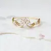 "Corolla Pálida" Anel de Broto em Forma de V com Zircônia Estilo Japonês Mesmo Estilo Simples Versátil Anel Empilhável Anel de Luxo Leve