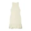 Vestido de Patchwork de Couro, Lã e Contas Moda Europeia e Americana Transfronteiriça AliExpress Mais Vendido