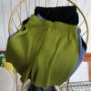 Shorts de Pierna Ancha Plisados Estilo Coreano para Mujer Verano Cintura Alta Ajustados Sueltos Ropa Exterior Pantalones Plisados de Cinco Longitudes Pantalones Casuales con Caída de Moda