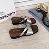 Pantuflas de Playa Versátiles de Verano Perezoso, Punta Cuadrada, Tira Cruzada, Suela Gruesa, Punta Abierta, Elegantes, Pantuflas de Exterior para Mujer 2026