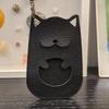Portatarjeta de Acceso de Dibujos Animados de Cuero Suave para Estudiantes Mujeres, Tarjeta de Comida, Portatarjeta de Metro Autobús, Portatarjeta de Identificación para Hombres, Diseño de Gato de la Suerte Hueco