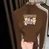 Blusa Térmica Versátil de Manga Longa com Fleece Escovado para Meninas com Gola Meio-Alta Franzida Chegada Nova Outono/Inverno 2026