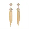 Pendientes de Borla Populares Europeos y Americanos con Circonita, Lujo Accesible, Gama Alta, Pendientes Exquisitos, Pendientes Exagerados de Diamantes Completos de Moda para Mujer