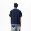 Camiseta de manga corta para hombre estilo americano de dos piezas falsas con cuello, nueva de verano 2026, estilo vintage universitario, top tipo polo