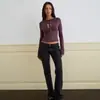 11671 Comércio Exterior Transfronteiriço Estilo Garota Popular Europeia e Americana Simples Versátil Slim Fit Sexy Decote Vazado Laço Top