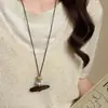 Verano Relajante~Collar con Colgante de Flor Tejida Estilo Étnico Bohemio para Mujer, Accesorio Largo Estilo Vacaciones Vintage