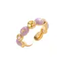 Accesorios para Anillos de Perlas DIY Anillo Abierto con Esmalte de Colores para Mujer Anillo Versátil de Nicho con Temperamento Dulce