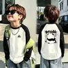 Camiseta base de forro polar alemán de doble cara para niño otoño e invierno estilo coreano prenda superior camiseta base capa interior cuello redondo bloques de color de dibujos animados manga larga