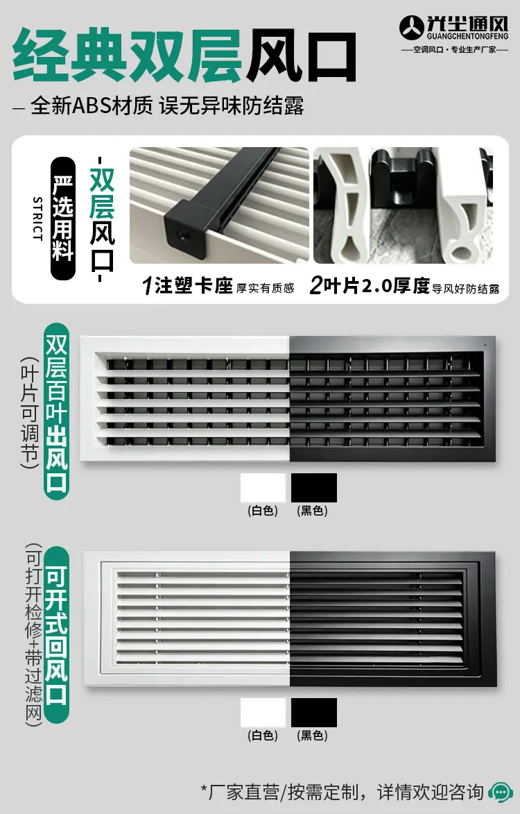 经典双层风口详情