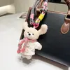 Lindo Cachecol Suéter Urso Boneca Chaveiro Urso de Pelúcia Orelhudo Criativo Pingente de Bolsa Acessório Decorativo da Moda