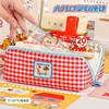 Novo Estojo de Lápis Prismático Xadrez de Grande Capacidade Desenho Animado Dopamina Fofo Caixa de Papelaria de Alto Valor para Alunos do Ensino Fundamental e Médio Bolsa de Papelaria