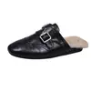 Moda Mocasines Cuadrados Tallados para Mujer, Estilo Nuevo Otoño 2026, Forro de Felpa, Cálidos, Adecuados para Casa y Exterior