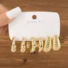 Set de Pendientes Exagerados de Moda Creativa Transfronteriza Europea y Americana para Mujer Pendientes Colgantes Retorcidos en Forma de C Set de 3 Piezas Acrílico