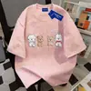 Camiseta casual de manga corta tie-dye 100% algodón puro para hombre y mujer, verano, corte holgado, adelgazante, cuello redondo, top con estampado de bordado falso