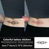 Pegatinas de tatuaje sensibles a la temperatura que cambian de color al calentarse, diseño de estrella con espina de rosa para cintura, abdomen y entrepierna, pegatinas de tatuaje temporales impermeables