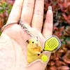 Llavero Acrílico de Hámster Lindo 2D Transfronterizo Accesorios Deportivos Animal de Fútbol Baloncesto Golf Colgante para Estudiantes