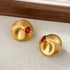 Nuevos Pendientes Geométricos Irregulares Cepillados de Joyería de Moda Retro Italiana, Pendientes de Circonita, de Alta Gama y Personalizados