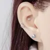 Nuevos Pendientes Henson Estilo Ins Deslumbrantes Exquisitos Barra de Tornillo de Doble Extremo para Perforación de Hueso del Oído