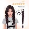 Trenzas de Peluca para Mujer, Trenzas Laterales, Trenzas de Boxeadora Naturales Esponjosas, Trenzas de Peluca, Colas de Caballo, Pelucas de Doble Cola de Caballo Estilo Chino Nuevo