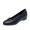 Zapatos Cómodos de Tacón Cuña para Mujer, Nuevos Mocasines Suaves de Cuero Estilo Coreano, Zapatos de Trabajo Negros de Suela Suave, Colección Otoño 2006