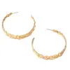Pendientes Grandes Retro con Forma de C Europeos y Americanos Temu, Pendientes Irregulares Dorados Brillantes en Forma de Ola, Accesorios de Nicho Simples y de Moda