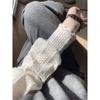 Top de encaje calado de cuello semi-alto para mujer, temporada Primavera 2026, elegante camiseta de manga larga estilo coreano en capas inspirada en Chanel