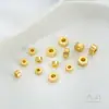 Espaciadores de Rueda Dorados Fuertes que Conservan el Color, Espaciadores de Moneda de Cobre, Cuentas Cilíndricas de Barril, Cuentas de Fortuna Despertar del León, Accesorios de Cuentas para Joyería DIY