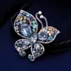 Broche de Mariposa Estilo Europeo y Americano de Gama Alta Versátil Elegante Broche de Mariposa de Cristal Accesorio de Diseño de Nicho