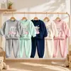 Conjunto de Moletom com Capuz para Bebê Primavera Outono Estiloso Meninos Meninas Manga Longa Roupa Externa Estilosa Calças Casuais Esportivas Conjunto de Duas Peças para Criança