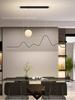 Lustre de Restaurante Moderno Simples Luz de Luxo Nórdico Sala de Jantar Mesa de Jantar Bar Minimalista Lustre Longo de LED Lâmpadas Zhongshan
