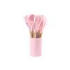 Conjunto de 12 peças de utensílios de cozinha de silicone com cabo de madeira com balde de armazenamento frigideira antiaderente resistente a altas temperaturas espátula de silicone colher de sopa utensílios de cozinha para cozinhar