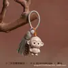 Llavero Colgante Borla Signo del Zodiaco Madera de Haya Forma de Animal Lindo Decoración para Coche Colgante de Madera para Bolsos de Hombre y Mujer