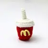 Colgantes Tejidos a Mano de Papas Fritas y Hamburguesas Transfronterizos, Accesorios para Mochilas, Llaveros Realistas de Comida, Souvenirs, Colgantes de Peluche