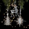 Adornos navideños, árbol de Navidad, lentejuelas, purpurina, acrílico transparente, copo de nieve, campana colgante, diseño festivo DIY