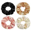Diadema de Tela de Satén Nueva Transfronteriza Flor de Tela de Color Sólido Cuerda para Cola de Caballo Banda Elástica Accesorios para el Cabello Fabricante Mayorista